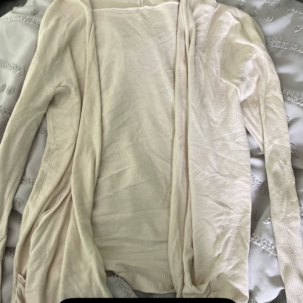 Lightweight Cream Knit Cardigan Sweater